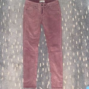 Free People dark pink corduroy skinny jeans